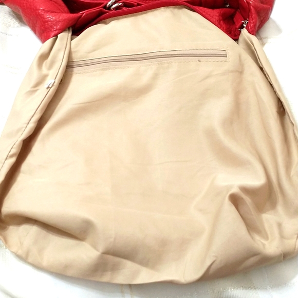 Ladies pretty red backpack or crossbody straps are very adjustable - Picture 7 of 8